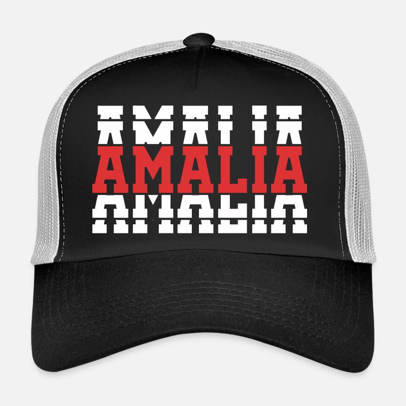 Amalia T-Shirt T-Shirt Geschenkidee gestapelter Text Trucker Cap