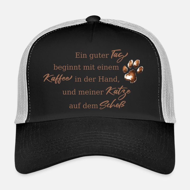 Ein guter Tag beginnt mit Kaffee und Katzen Trucker Cap