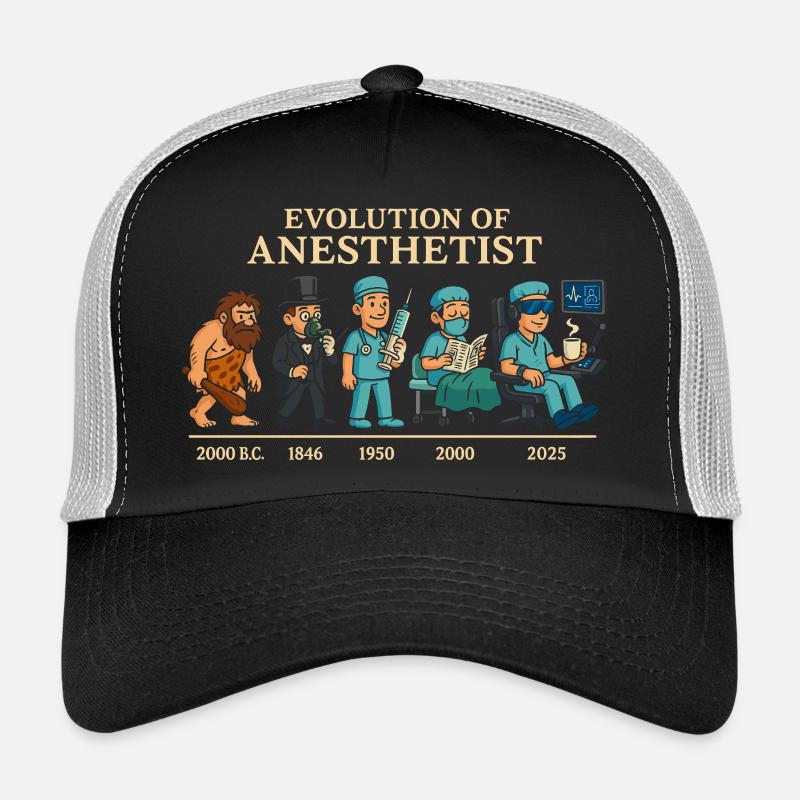 Évolution des anesthésistes - Casquette trucker  - noir/gris pierre