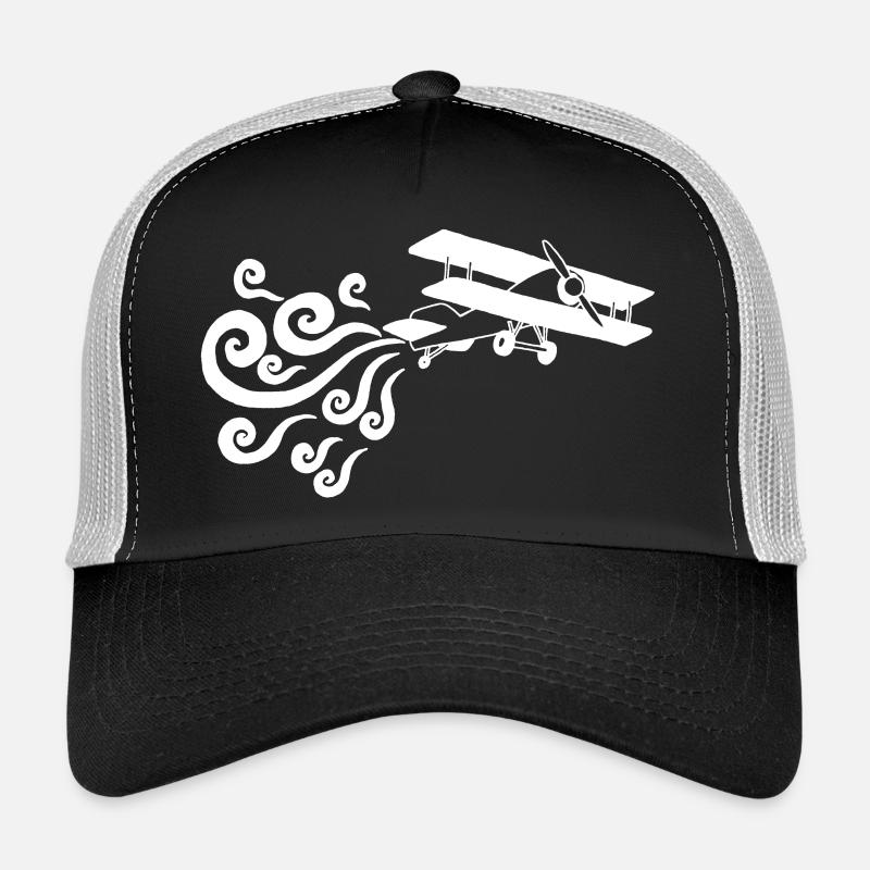 Vintage White Airplane Trucker Cap