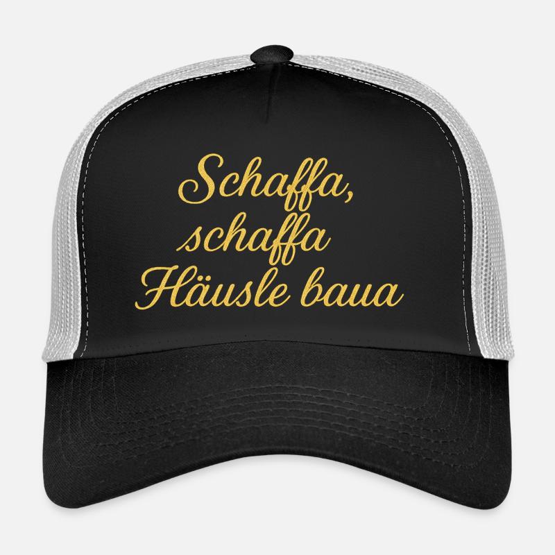 Schaffa Schaffa Häusle baua - Trucker Cap - Schwarz/Steingrau