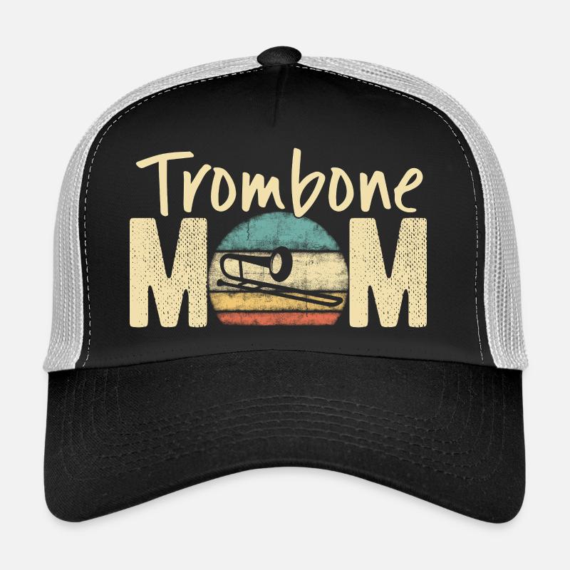 Posaune Mama Retro Vintage Marching Band Design - Trucker Cap - Schwarz/Steingrau