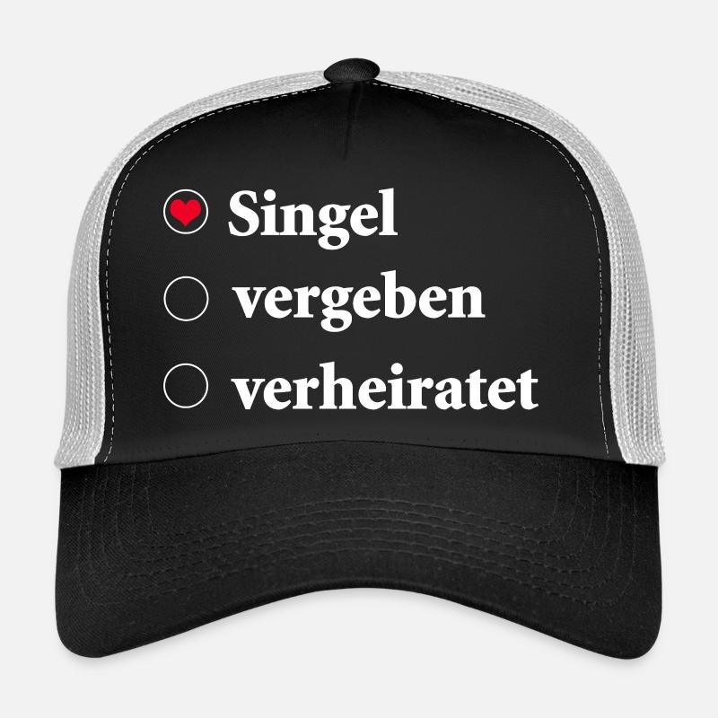 Statut de la relation Sélection Célibataire avec symbole de cœur Casquette trucker 