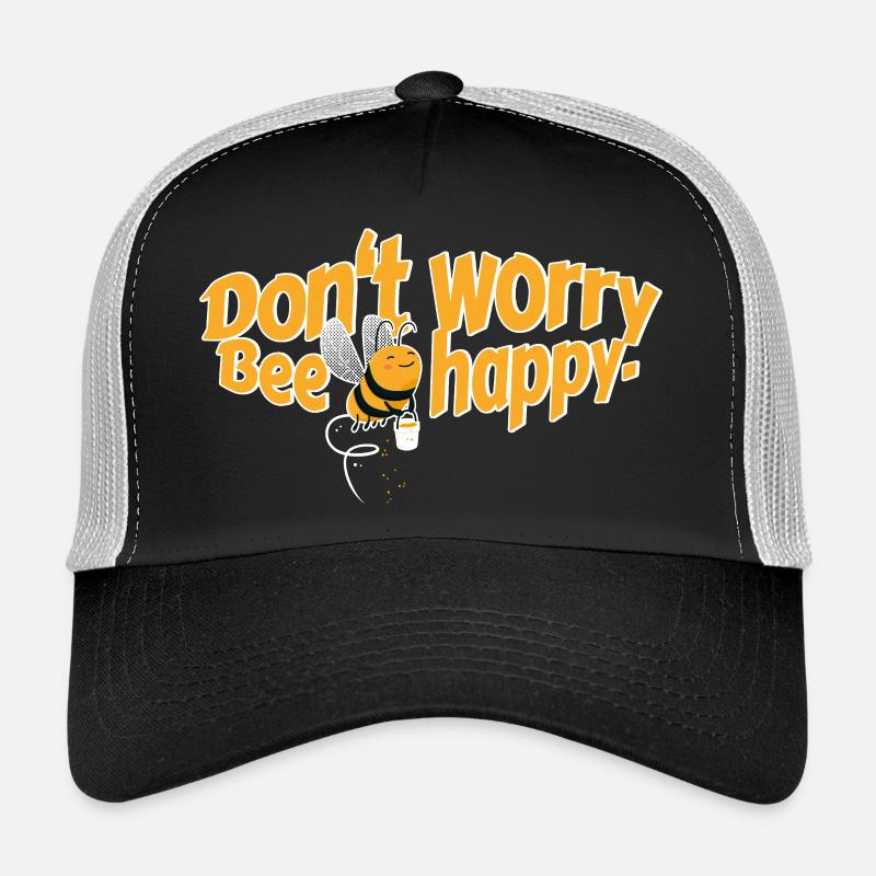 Don't worry Bee happy - Trucker Cap - Schwarz/Steingrau