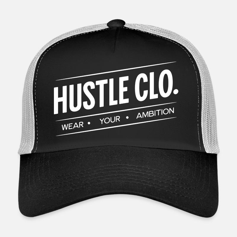 Hustle Clo Ambition Logo - Trucker Cap - Schwarz/Steingrau