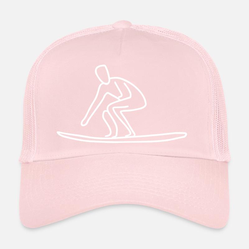 Surf Lover Drawing Trucker Cap