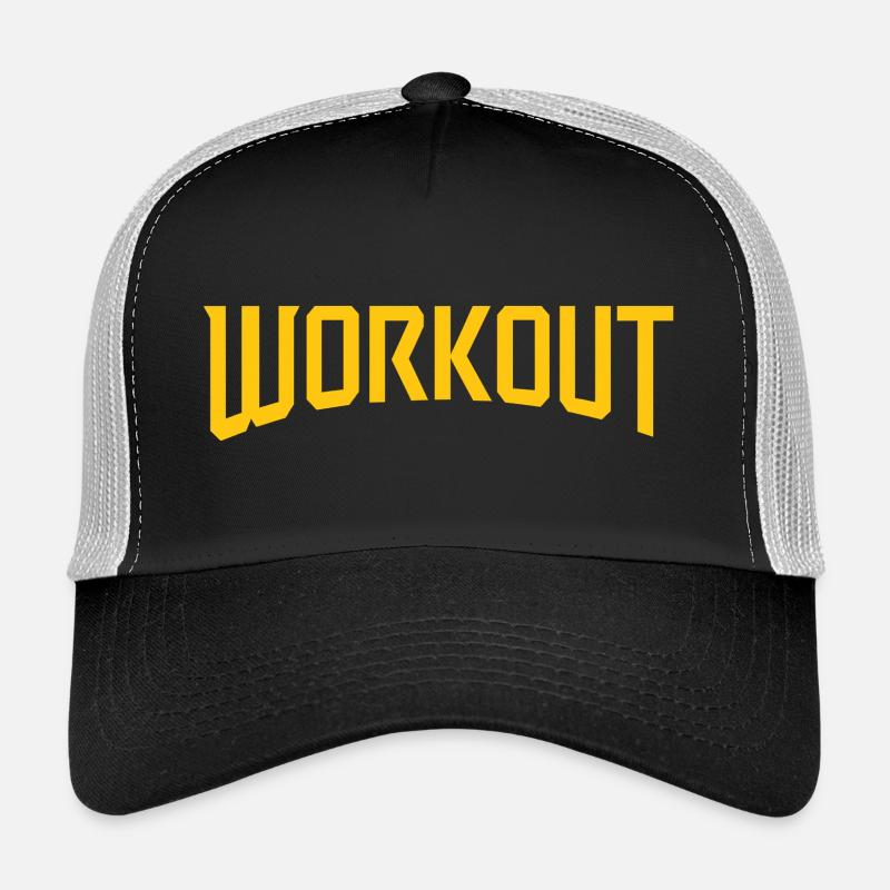 Retro Yellow Blocks Workout Trucker Cap