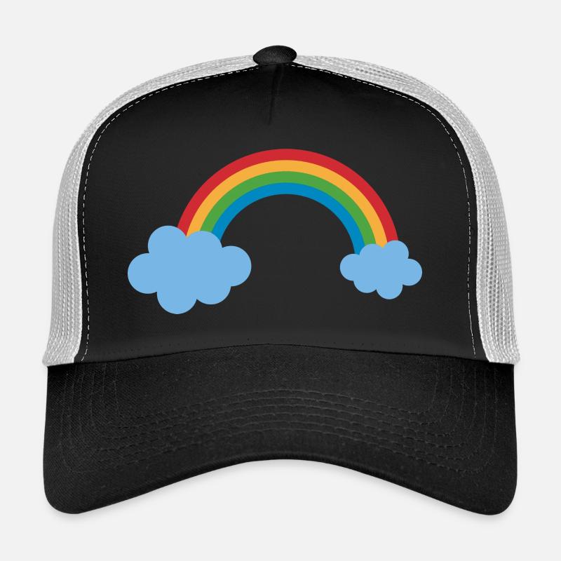 rainbow sun clouds weather rainbow sun cloud39 Trucker Cap