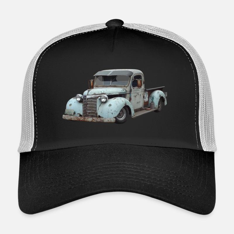 Oldtimer Pick Up - Trucker Cap - Schwarz/Steingrau