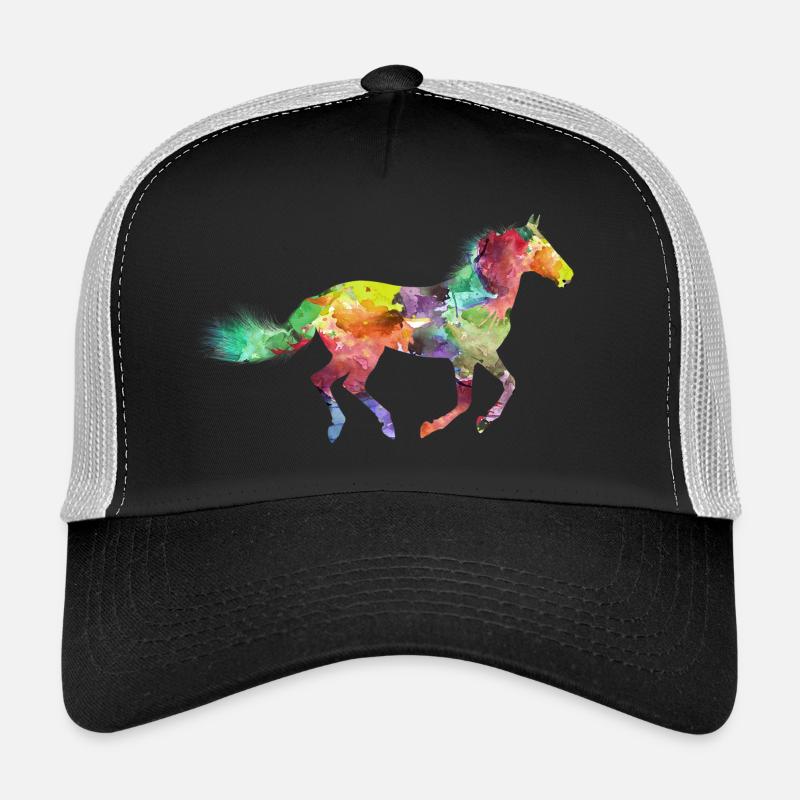 Rainbow Pferd - Trucker Cap - Schwarz/Steingrau