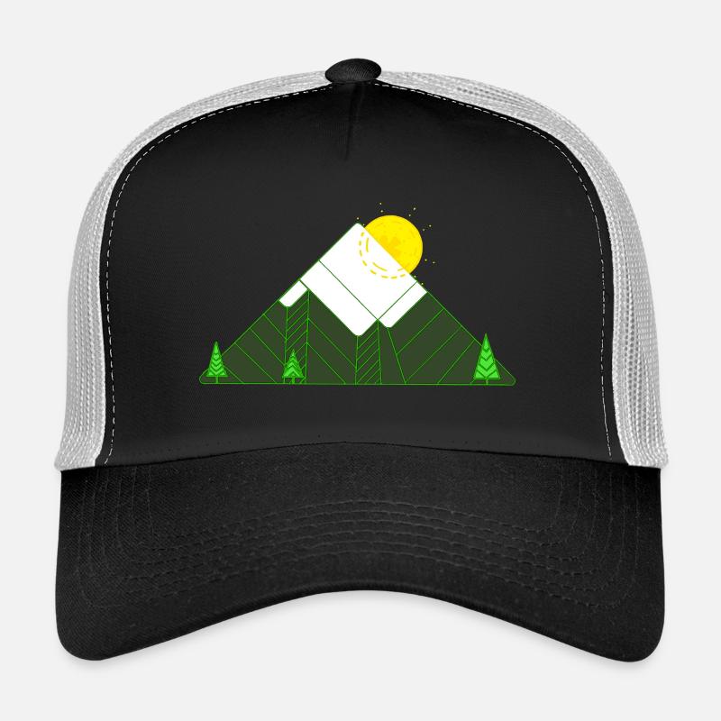 geometric mountain Trucker Cap