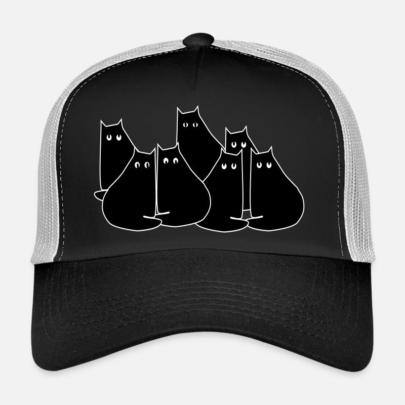 Katzen - Trucker Cap - Schwarz/Steingrau