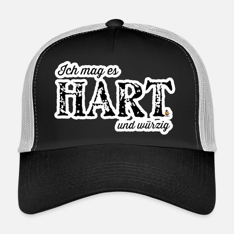 Hart und Würzig Textdesign - Trucker Cap - Schwarz/Steingrau