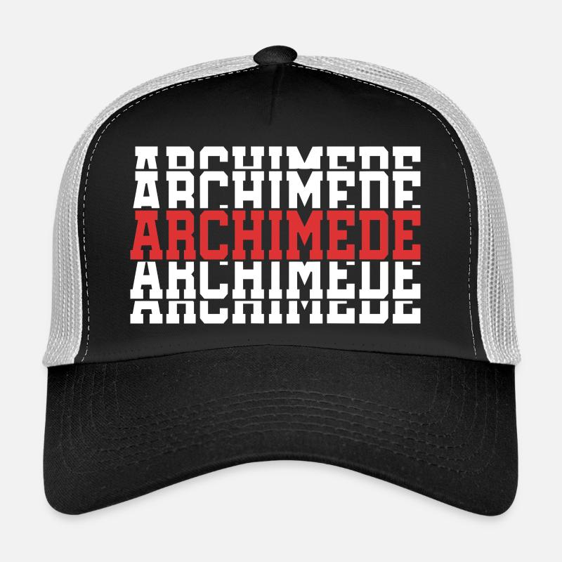 Archimede T-Shirt Geschenk gestapelter Text Trucker Cap