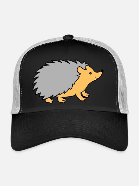 Bande dessinée hérisson - Casquette trucker  - noir/gris pierre - Devant