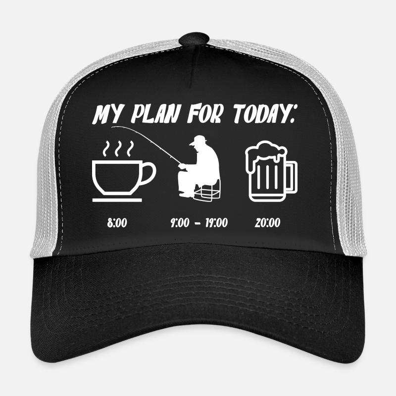 Mein Plan heute: Kaffee, Angeln & Bier Trucker Cap
