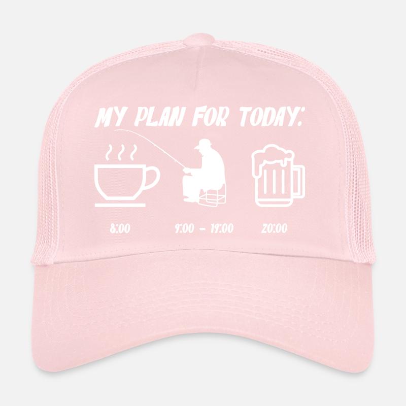 Mein Plan heute: Kaffee, Angeln & Bier Trucker Cap