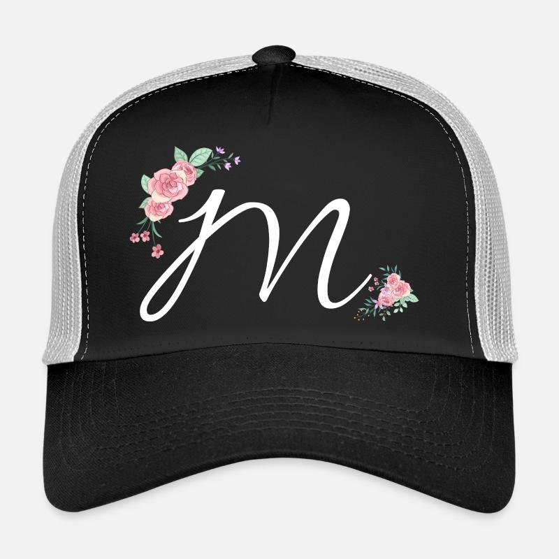 Lettre m fleurs Casquette trucker 