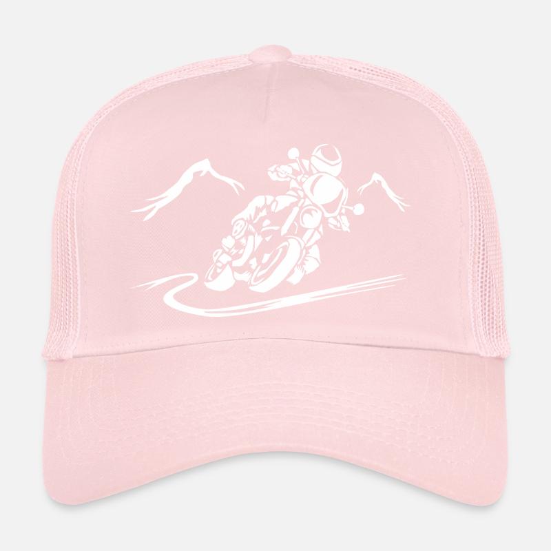 Motorcycle Action Silhouette Trucker Cap