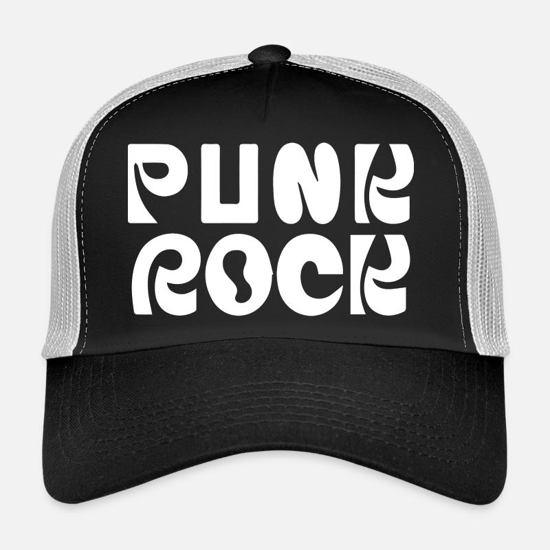 Punk Rock Bold Retro Type Trucker Cap