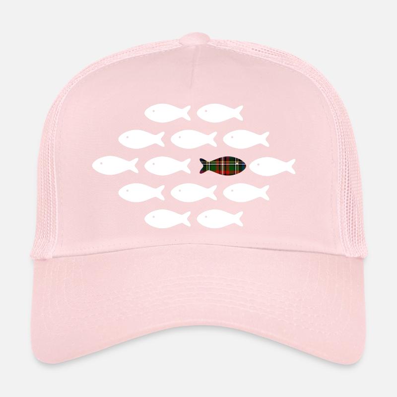 Unique Plaid Fish Trucker Cap