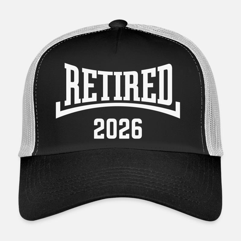 Retraité 2026 (Retraitée / Concave / Blanche) Casquette trucker