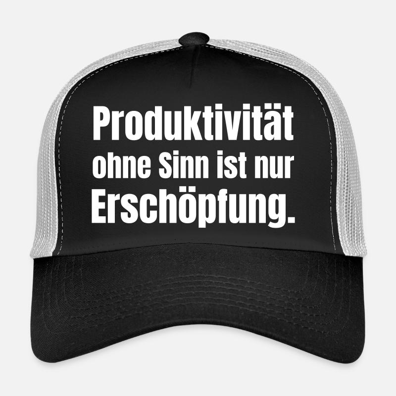 Déclaration typographique de productivité avec objectif Casquette trucker 
