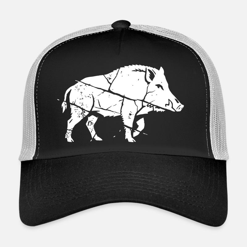 Wild Boar Mosaic Sliver Art Vector Trucker Cap
