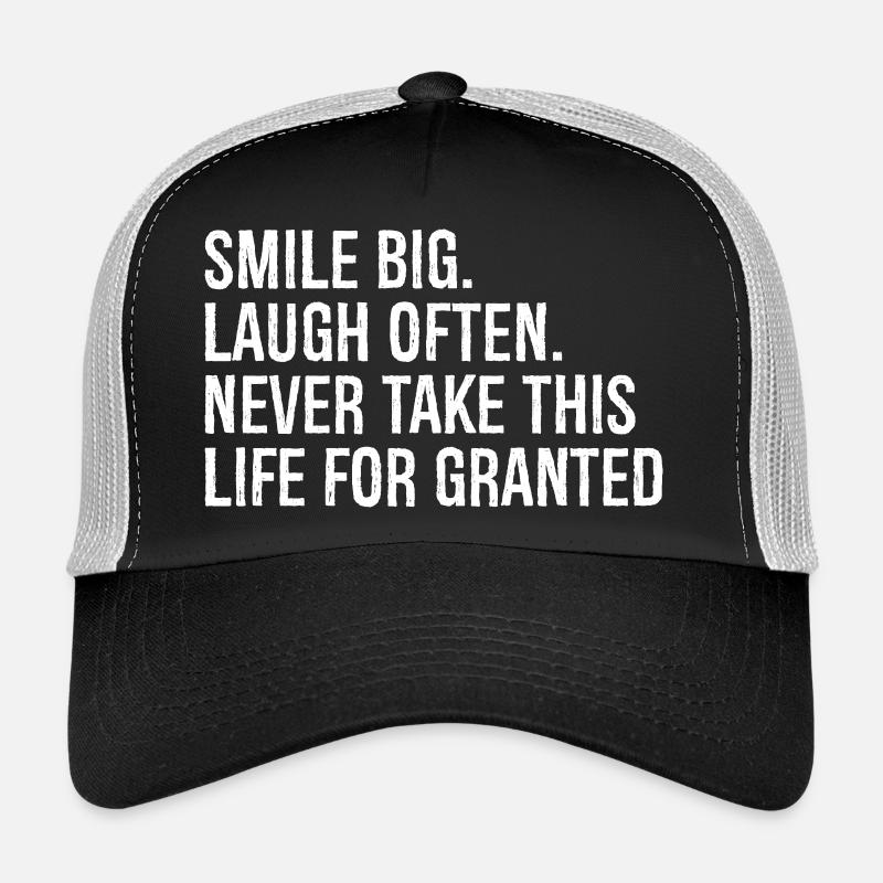 smile big laugh often never take this life - Trucker Cap - black/stone grey