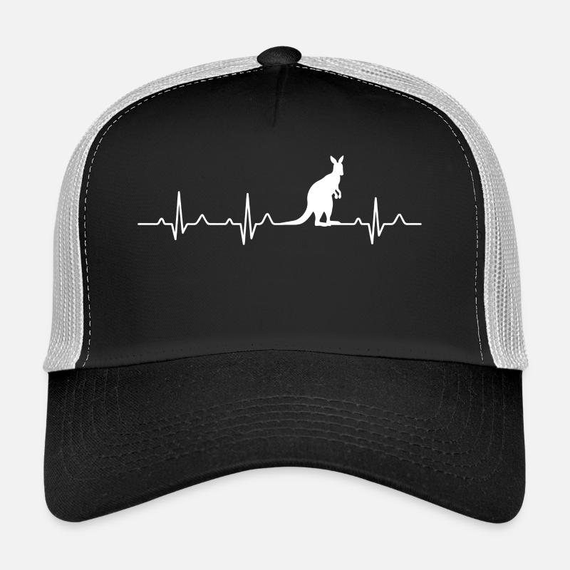 Känguru - Australien - Geschenk - Trucker Cap - Schwarz/Steingrau