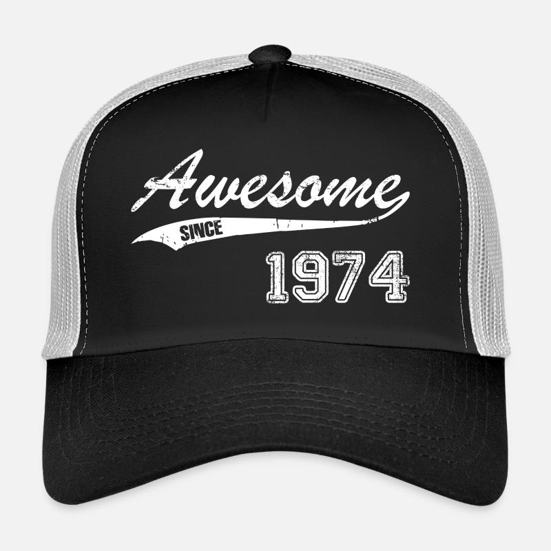 1974 T-Shirt Geschenk Idee Geburtstag Awesome Trucker Cap