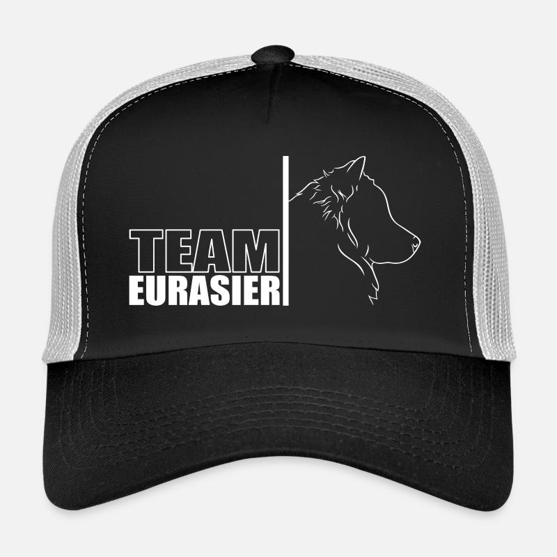 TEAM Eurasier Hunde Hund Wilsigns - Trucker Cap - Schwarz/Steingrau