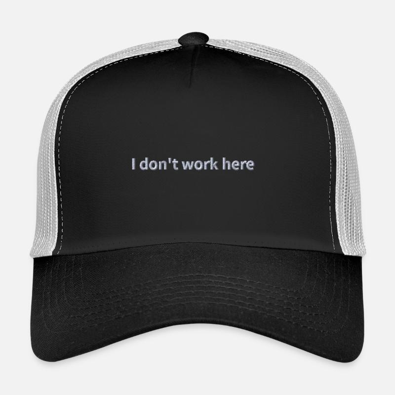Statement "I don't work here" bestickt - Trucker Cap - Schwarz/Steingrau