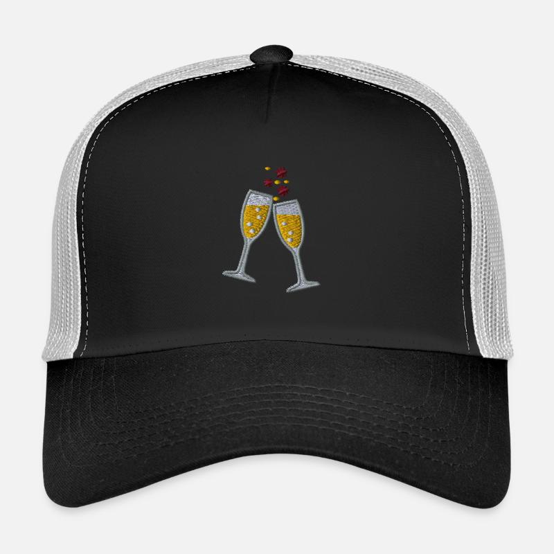 Sektgläser - Trucker Cap - Schwarz/Steingrau