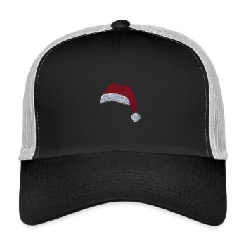 Weihnachtsmütze bestickt - Trucker Cap - Schwarz/Steingrau - Vorne