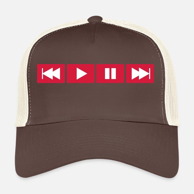Play Button - Trucker Cap - Braun/Beige