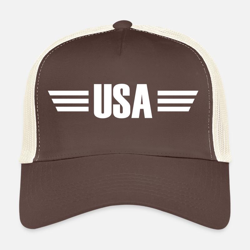 usa - Trucker Cap - brown/beige