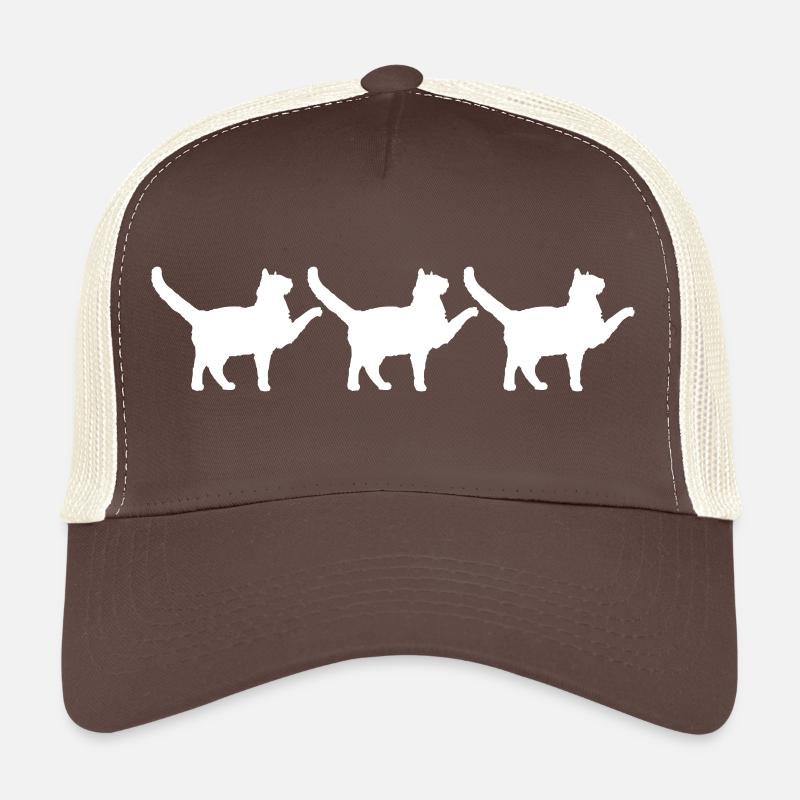 3 Cats Silhouettes Three Friends Team Crew Group Trucker Cap