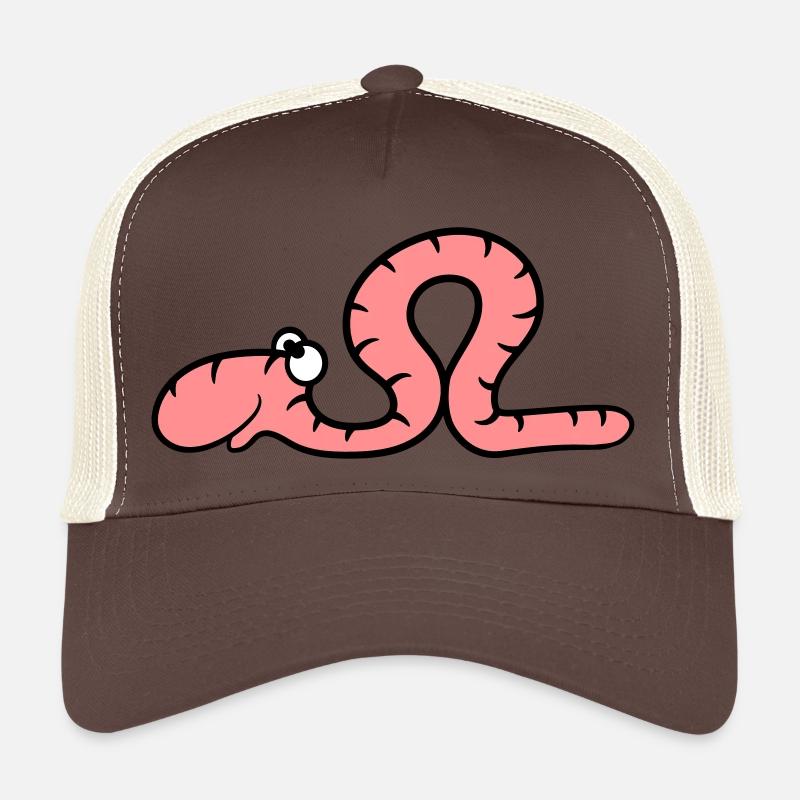 lustiger comic wurm - Trucker Cap - Braun/Beige