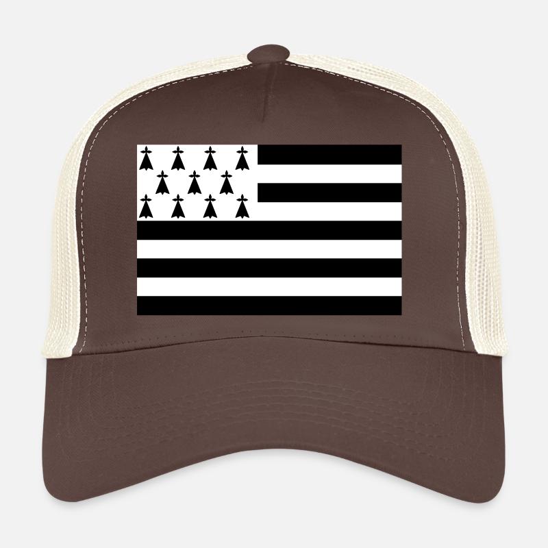 Drapeau Bretagne - Gwenn ha du - Casquette trucker  - marron/beige