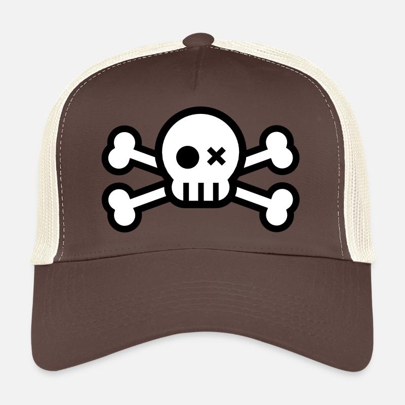 crâne et os croisés Casquette trucker 