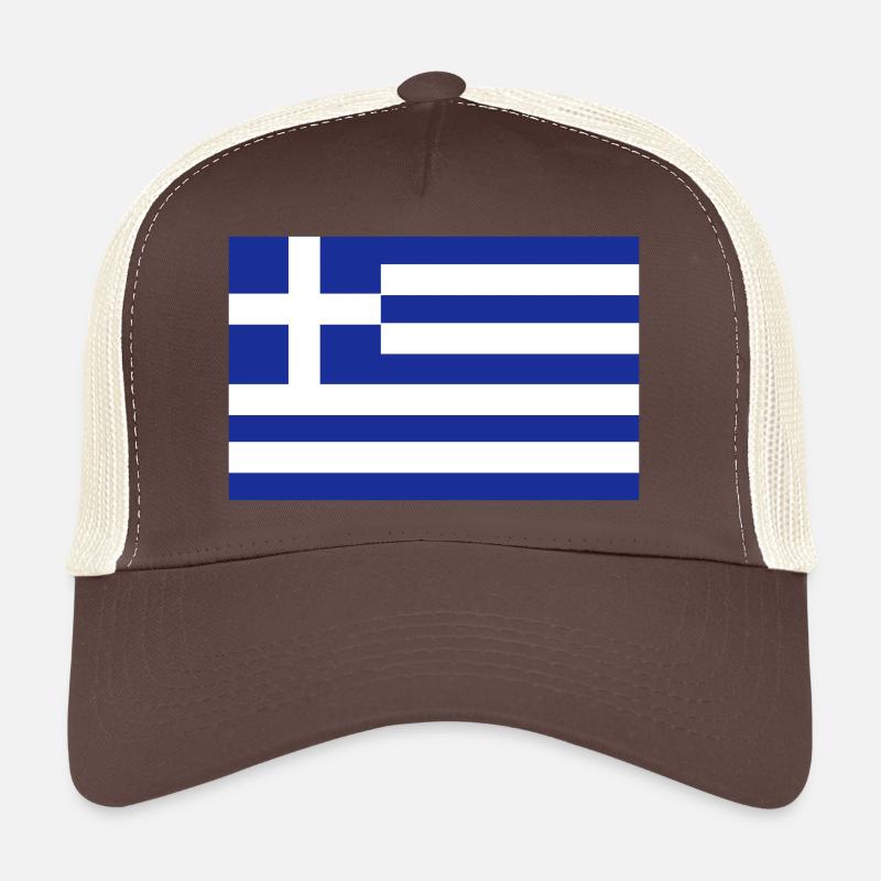 Greek Flag - Trucker Cap - brown/beige