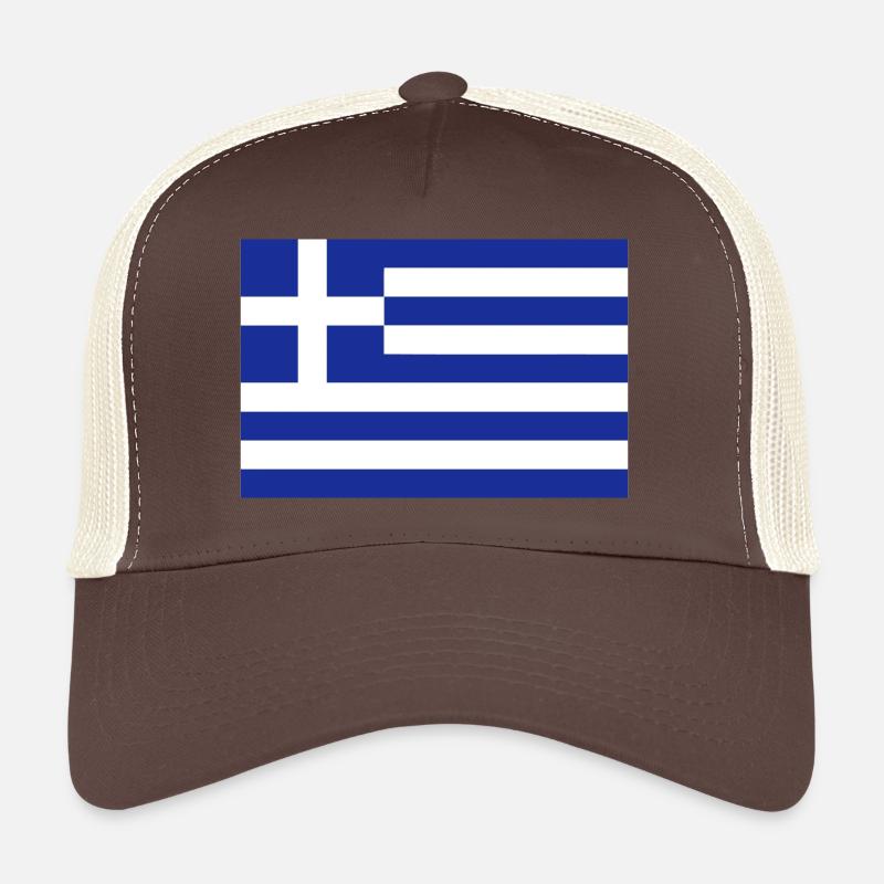 flagge_griechenland - Trucker Cap - Braun/Beige