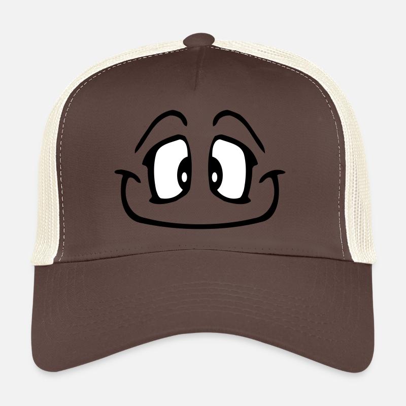 Radiant mignon bande dessinée visage sourire Casquette trucker 