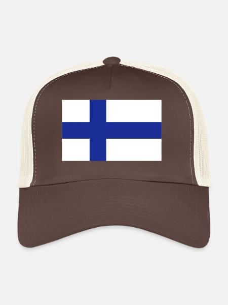 Drapeau national de la Finlande - Casquette trucker  - marron/beige - Devant
