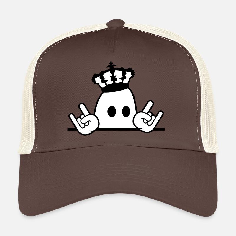 Cute Metal Halloween Ghost King Crown Ghost Trucker Cap
