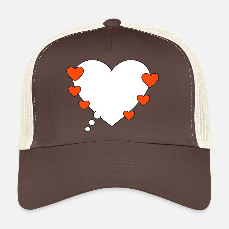 Bulle de pensée avec des cœurs Casquette trucker 