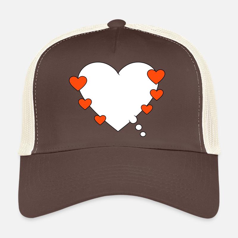 Bulle de pensée avec cœur Casquette trucker 