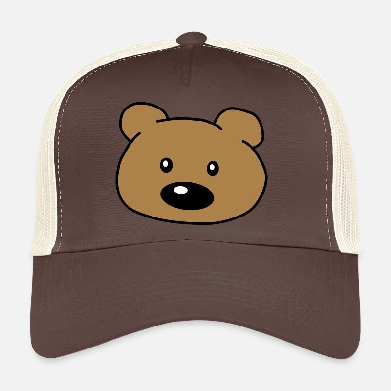 Mignon mignon mignon visage d’ours tête d’ours brune Casquette trucker 