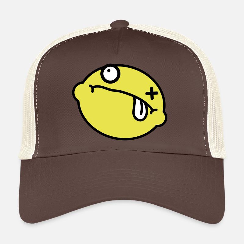 Dead Lemon Smiley - Trucker Cap - Braun/Beige
